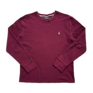 Polo Ralph Lauren Sleepwear Crew Neck Long Sleeve Tee Burgundy Size L